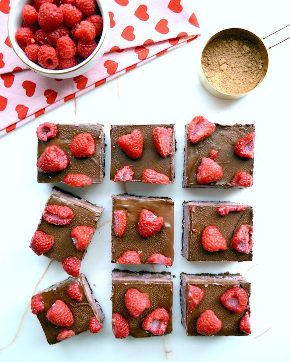 Raspberry Chocolate Squares (Raw, Vegan)